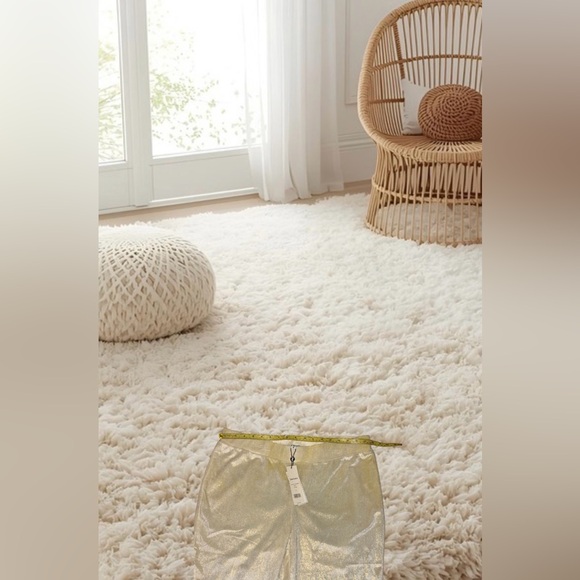 NWT Juicy Couture bling JUICY pants elastic stretch waist,white w/metallic pant - Picture 10 of 12